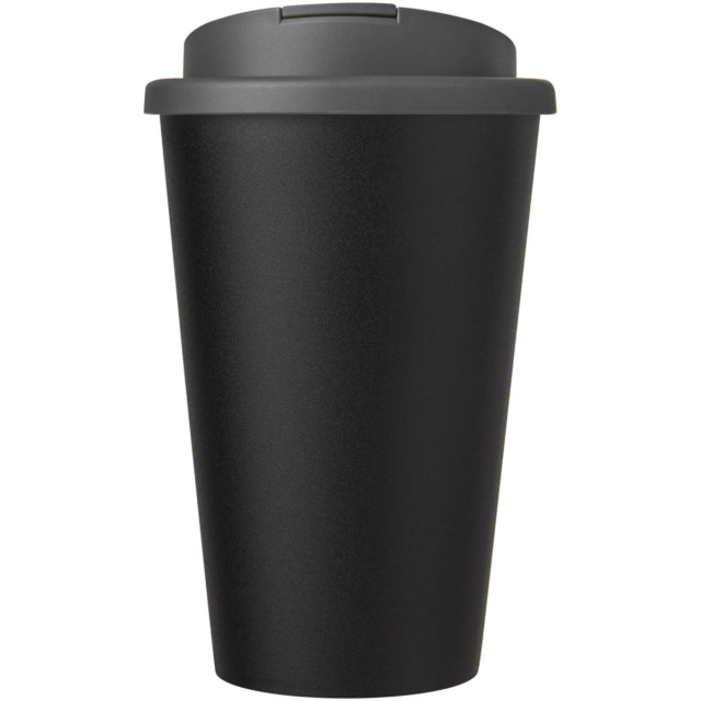 Americano® Eco 350 ml recycelter Becher mit auslaufsicherem Deckel - grau - Vorderseite