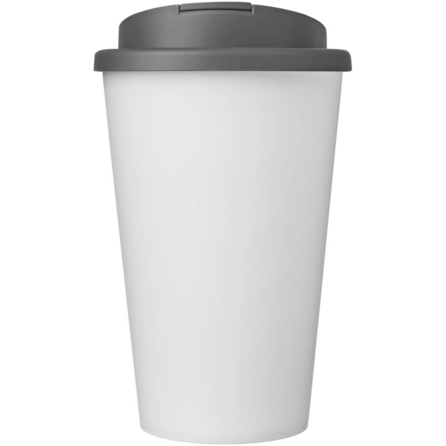 Americano® Eco 350 ml recycelter Becher mit auslaufsicherem Deckel - grau - Vorderseite