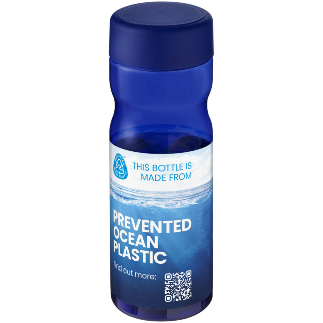 H2O Active® Eco Base 650 ml Sportflasche mit Drehdeckel - blau - Logo 1