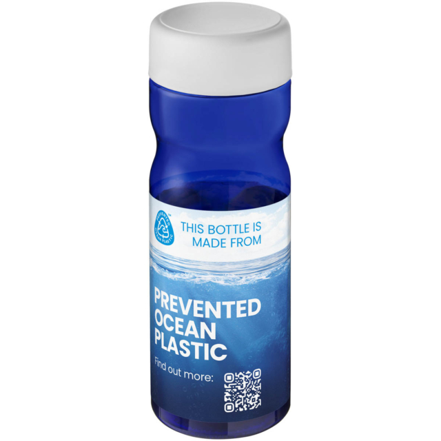 H2O Active® Eco Base 650 ml Sportflasche mit Drehdeckel - blau - Logo 1