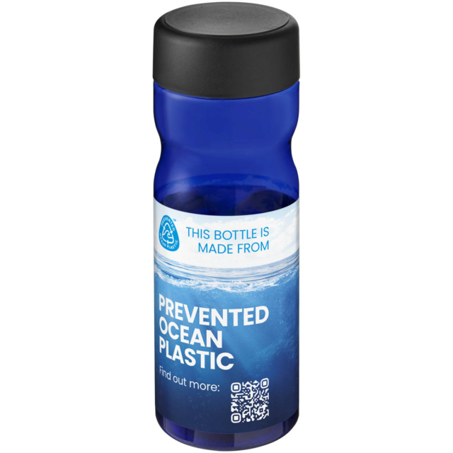 H2O Active® Eco Base 650 ml Sportflasche mit Drehdeckel - blau - Logo 1