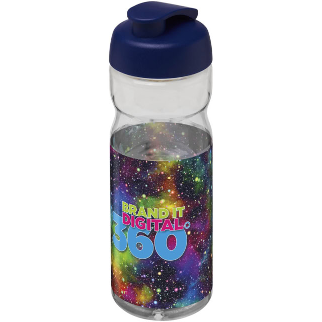 H2O Active® Base Tritan™ 650 ml Sportflasche mit Klappdeckel - transparent klar - Logo 1