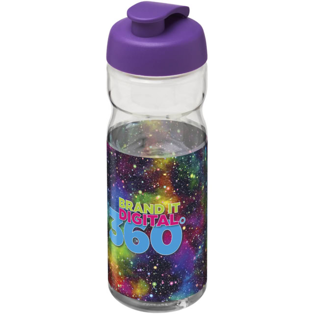 H2O Active® Base Tritan™ 650 ml Sportflasche mit Klappdeckel - transparent klar - Logo 1