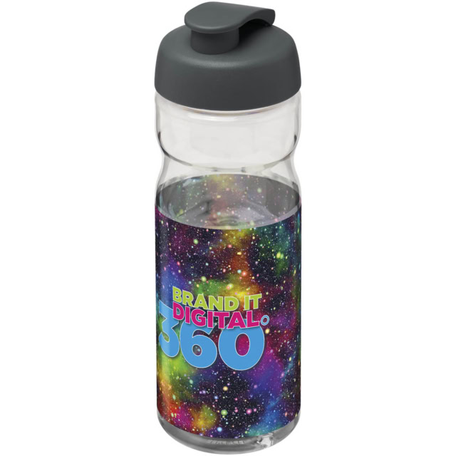 H2O Active® Base Tritan™ 650 ml Sportflasche mit Klappdeckel - transparent klar - Logo 1