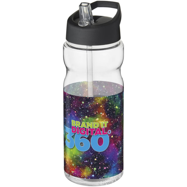 H2O Active® Base Tritan™ 650 ml Sportflasche mit Ausgussdeckel - transparent klar - Logo 1