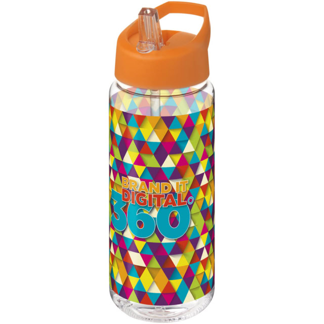 H2O Active® Octave Tritan™ 600 ml Sportflasche mit Ausgussdeckel - transparent klar - Logo 1