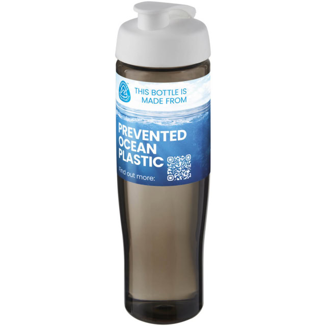 H2O Active® Eco Tempo 700 ml Sportflasche mit Klappdeckel - weiss - Logo 1