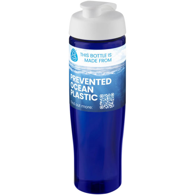 H2O Active® Eco Tempo 700 ml Sportflasche mit Klappdeckel - weiss - Logo 1