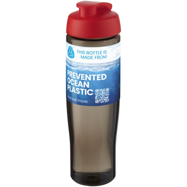 H2O Active® Eco Tempo 700 ml Sportflasche mit Klappdeckel - rot - Logo 1