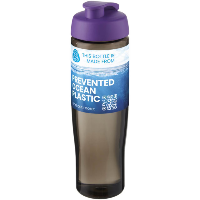 H2O Active® Eco Tempo 700 ml Sportflasche mit Klappdeckel - lila - Logo 1