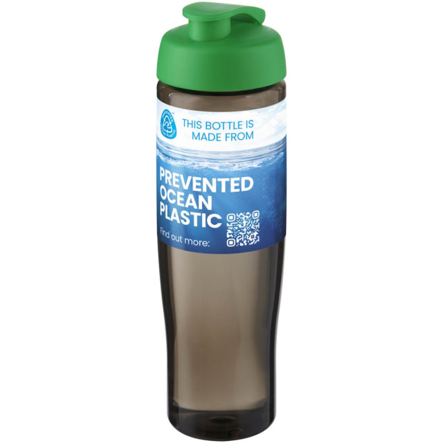 H2O Active® Eco Tempo 700 ml Sportflasche mit Klappdeckel - grün - Logo 1