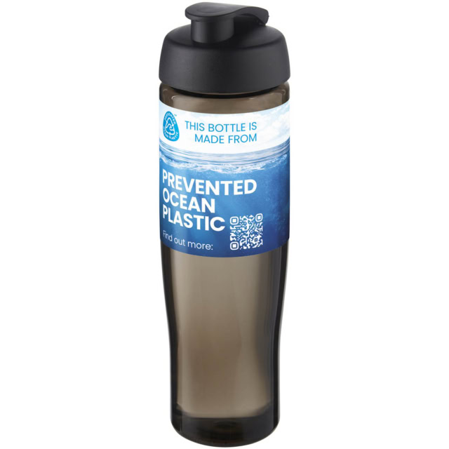 H2O Active® Eco Tempo 700 ml Sportflasche mit Klappdeckel - schwarz - Logo 1