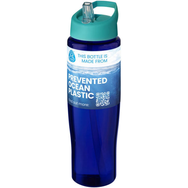 H2O Active® Eco Tempo 700 ml Sportflasche mit Ausgussdeckel - aquablau - Logo 1