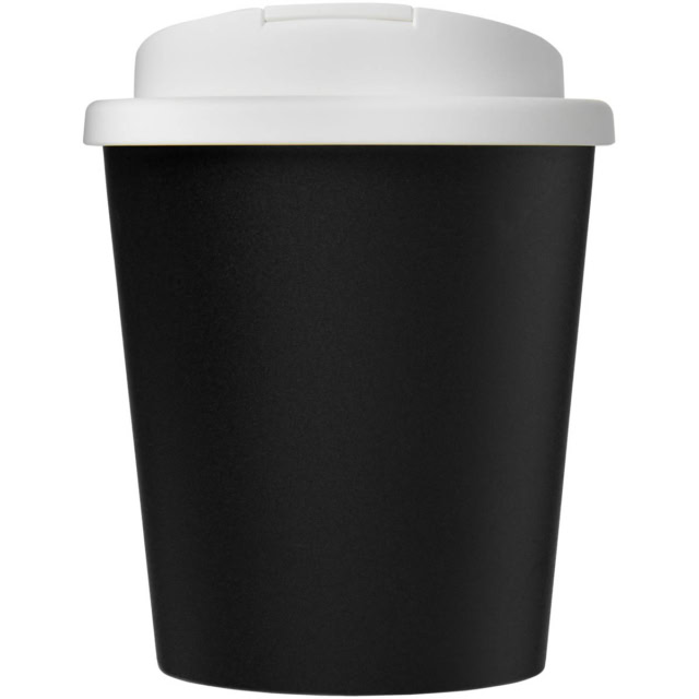 Americano® Espresso Eco 250 ml recycelter Isolierbecher mit auslaufsicherem Deckel - schwarz - Vorderseite