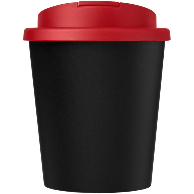 Americano® Espresso Eco 250 ml recycelter Isolierbecher mit auslaufsicherem Deckel - schwarz - Vorderseite