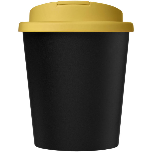 Americano® Espresso Eco 250 ml recycelter Isolierbecher mit auslaufsicherem Deckel - schwarz - Vorderseite