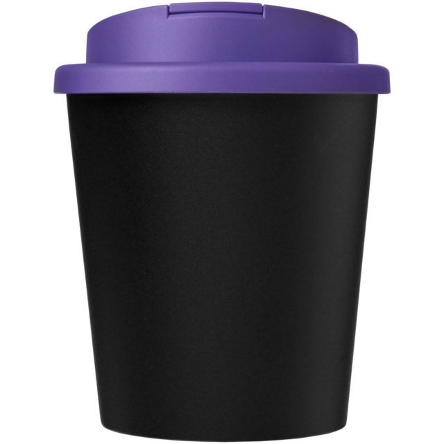 Americano® Espresso Eco 250 ml recycelter Isolierbecher mit auslaufsicherem Deckel - schwarz - Vorderseite