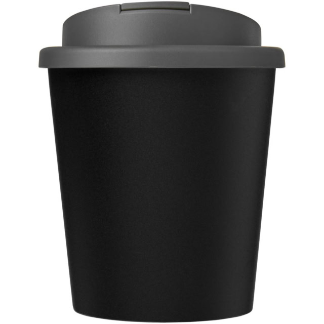 Americano® Espresso Eco 250 ml recycelter Isolierbecher mit auslaufsicherem Deckel - schwarz - Vorderseite