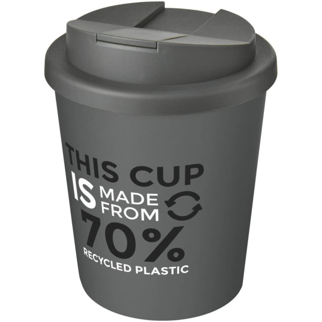 Americano® Espresso Eco 250 ml recycelter Isolierbecher mit auslaufsicherem Deckel - grau - Logo 1