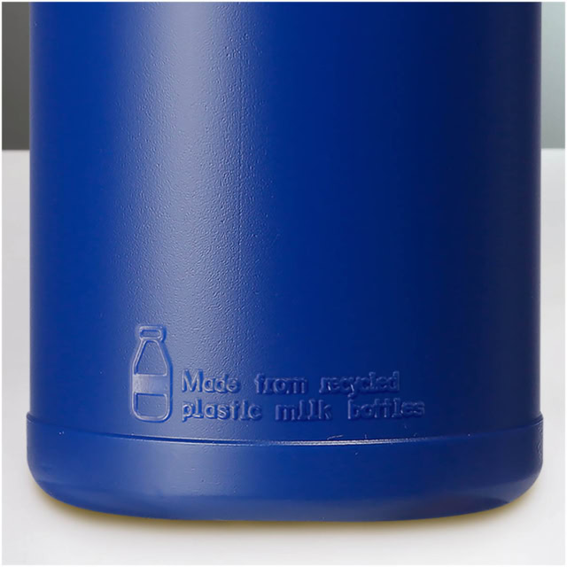 Baseline 500 ml recycelte Sportflasche mit Klappdeckel - blau - Rückseite