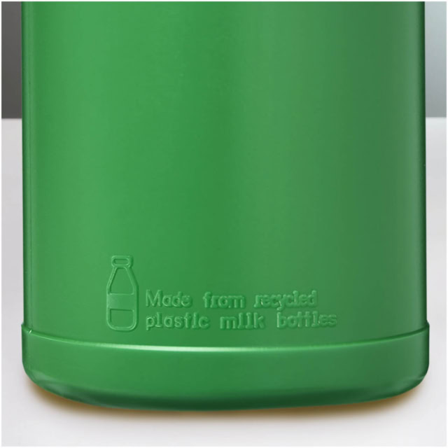 Baseline 500 ml recycelte Sportflasche mit Klappdeckel - grün - Rückseite