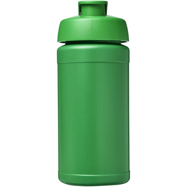 Baseline 500 ml recycelte Sportflasche mit Klappdeckel - grün - Vorderseite