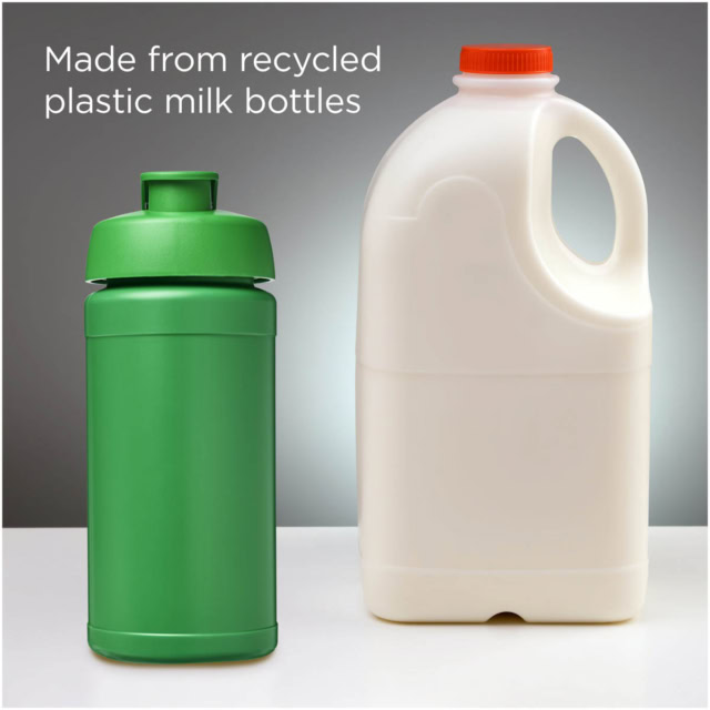 Baseline 500 ml recycelte Sportflasche mit Klappdeckel - grün - Stimmung 1