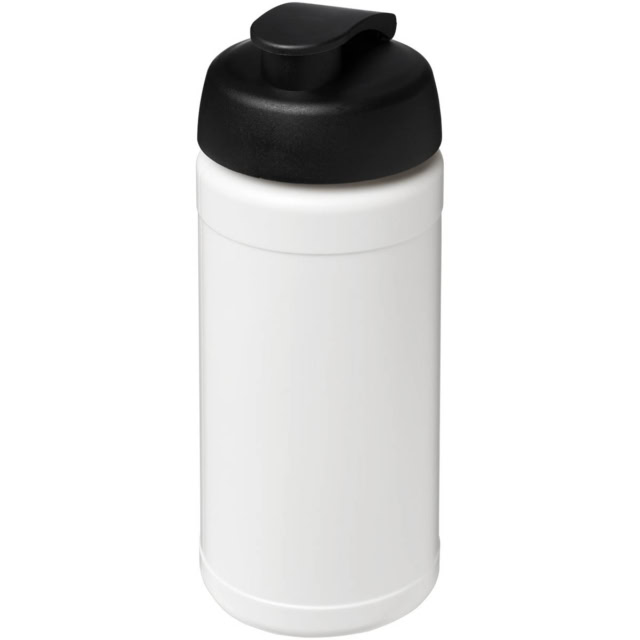 Baseline 500 ml recycelte Sportflasche mit Klappdeckel - weiss - Hauptfoto