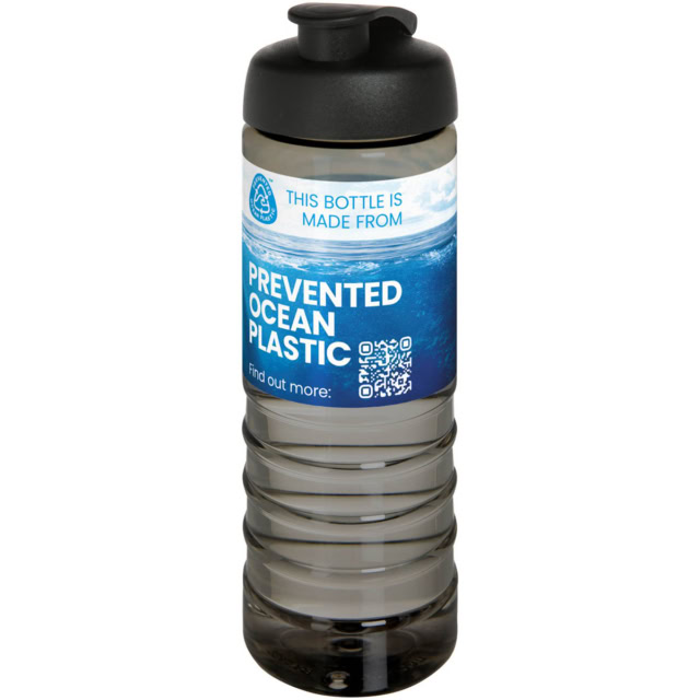 H2O Active® Eco Treble 750 ml Sportflasche mit Stülpdeckel - kohle - Logo 1