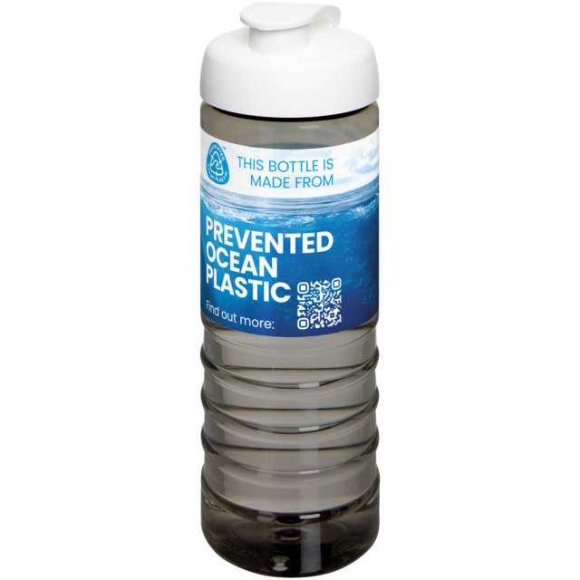 H2O Active® Eco Treble 750 ml Sportflasche mit Stülpdeckel - kohle - Logo 1