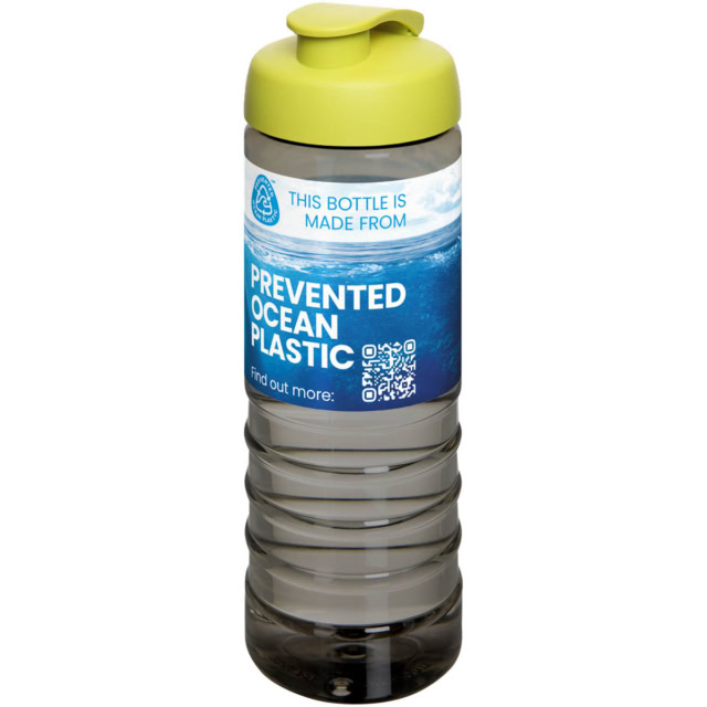 H2O Active® Eco Treble 750 ml Sportflasche mit Stülpdeckel - kohle - Logo 1