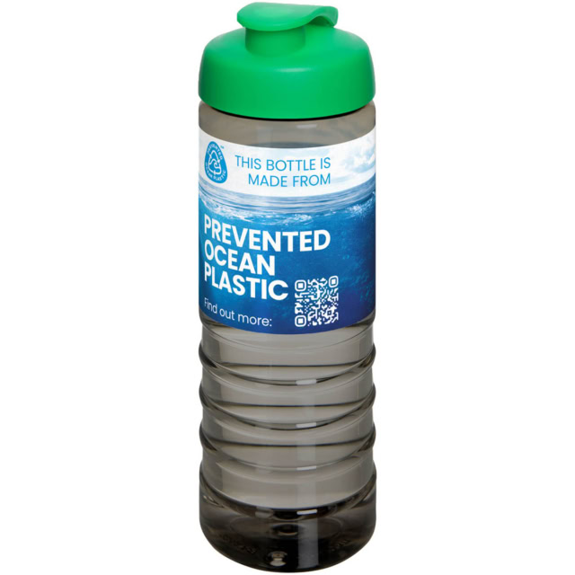 H2O Active® Eco Treble 750 ml Sportflasche mit Stülpdeckel - kohle - Logo 1