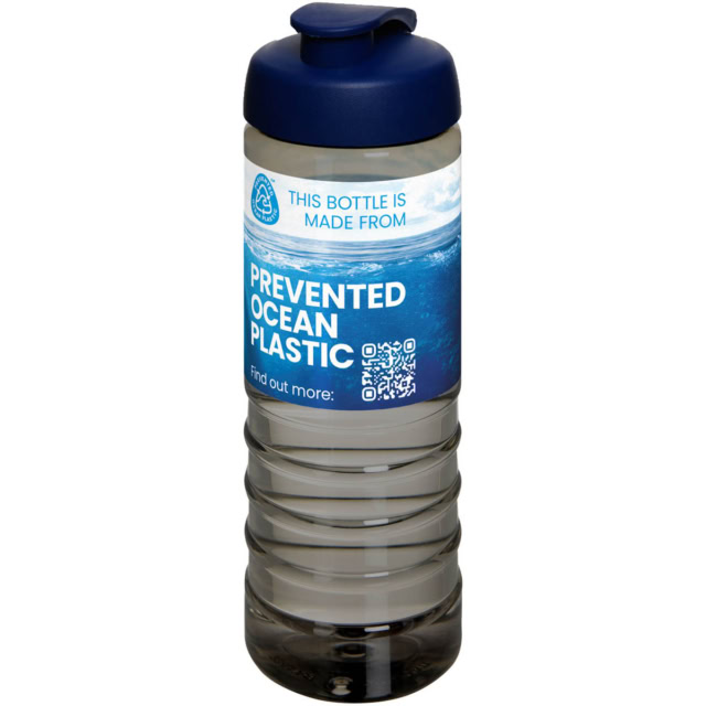 H2O Active® Eco Treble 750 ml Sportflasche mit Stülpdeckel - kohle - Logo 1