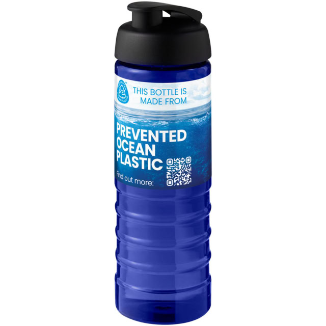 H2O Active® Eco Treble 750 ml Sportflasche mit Stülpdeckel - blau - Logo 1