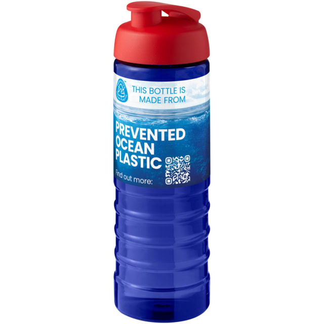 H2O Active® Eco Treble 750 ml Sportflasche mit Stülpdeckel - blau - Logo 1