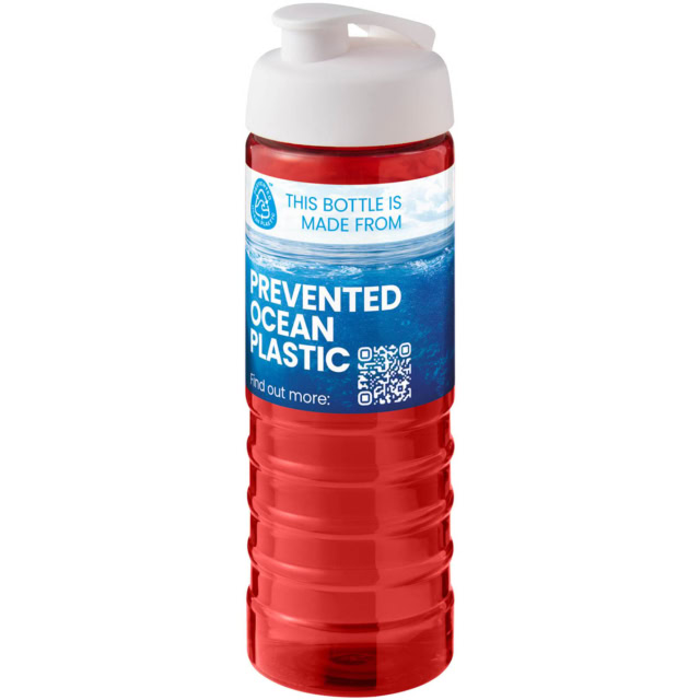 H2O Active® Eco Treble 750 ml Sportflasche mit Stülpdeckel - rot - Logo 1