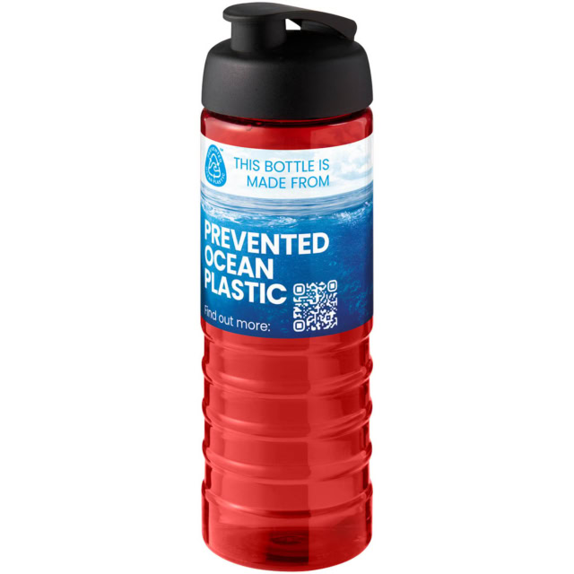 H2O Active® Eco Treble 750 ml Sportflasche mit Stülpdeckel - rot - Logo 1