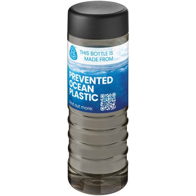 H2O Active® Eco Treble 750 ml Sportflasche mit Drehdeckel - kohle - Logo 1