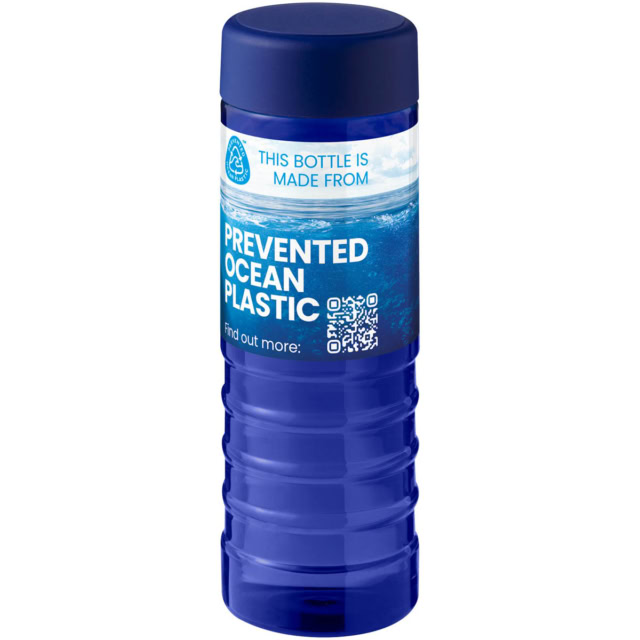 H2O Active® Eco Treble 750 ml Sportflasche mit Drehdeckel - blau - Logo 1