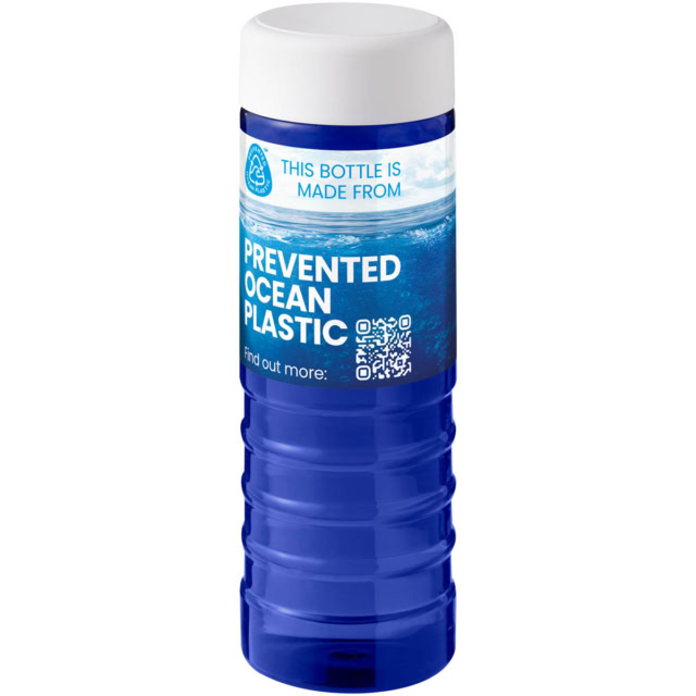 H2O Active® Eco Treble 750 ml Sportflasche mit Drehdeckel - blau - Logo 1