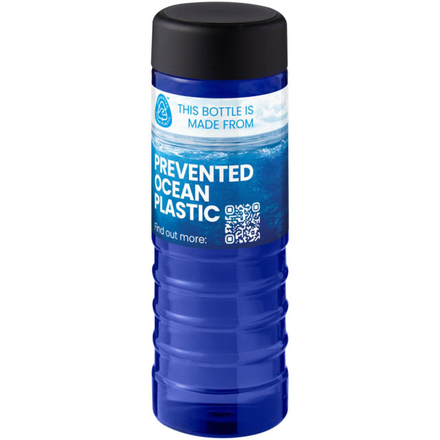 H2O Active® Eco Treble 750 ml Sportflasche mit Drehdeckel - blau - Logo 1