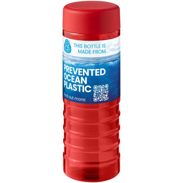 H2O Active® Eco Treble 750 ml Sportflasche mit Drehdeckel - rot - Logo 1