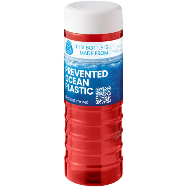 H2O Active® Eco Treble 750 ml Sportflasche mit Drehdeckel - rot - Logo 1