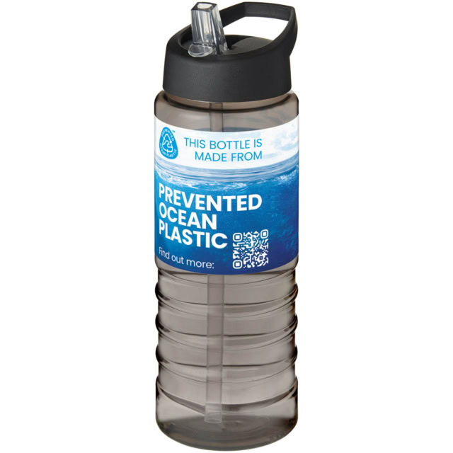 H2O Active® Eco Treble 750 ml Sportflasche mit Stülpdeckel - kohle - Logo 1