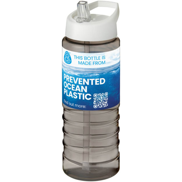 H2O Active® Eco Treble 750 ml Sportflasche mit Stülpdeckel - kohle - Logo 1