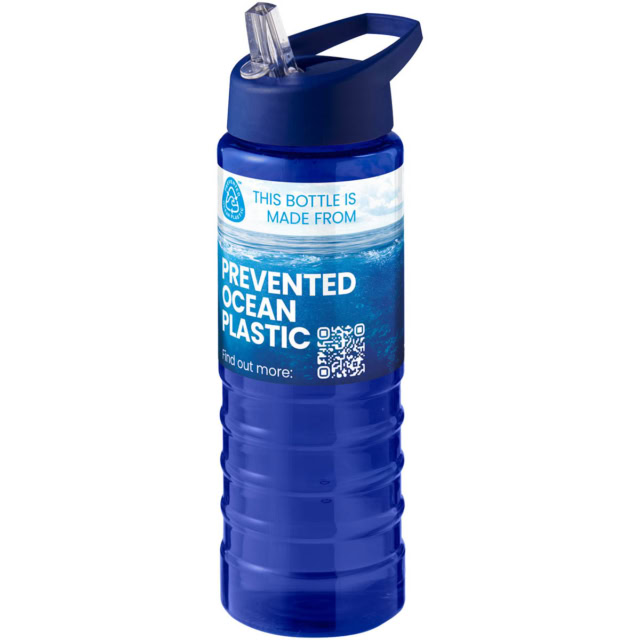 H2O Active® Eco Treble 750 ml Sportflasche mit Stülpdeckel - blau - Logo 1