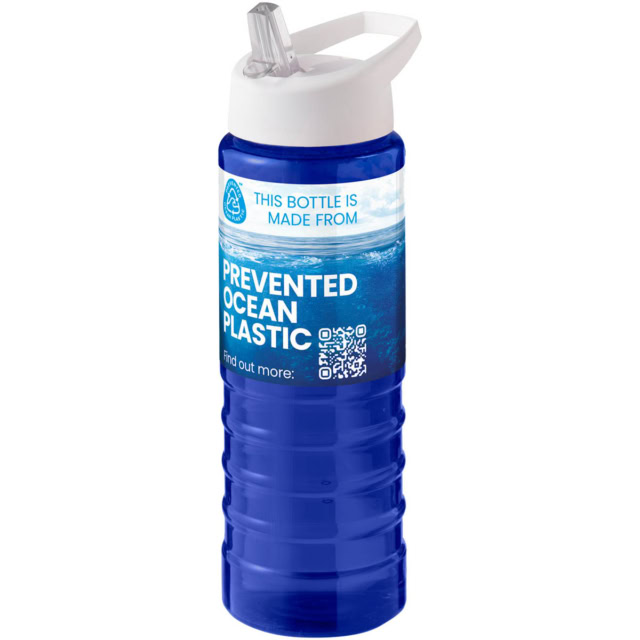 H2O Active® Eco Treble 750 ml Sportflasche mit Stülpdeckel - blau - Logo 1