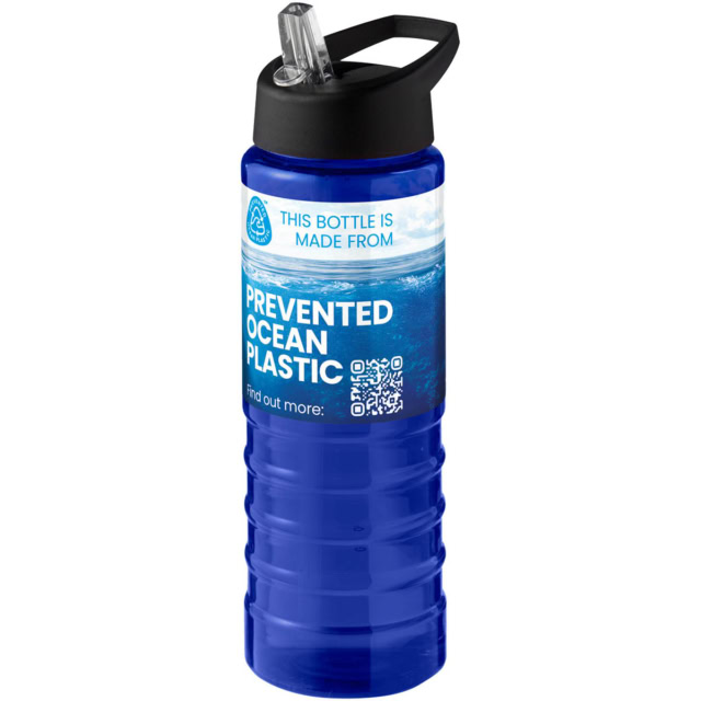 H2O Active® Eco Treble 750 ml Sportflasche mit Stülpdeckel - blau - Logo 1