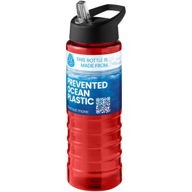 H2O Active® Eco Treble 750 ml Sportflasche mit Stülpdeckel - rot - Logo 1