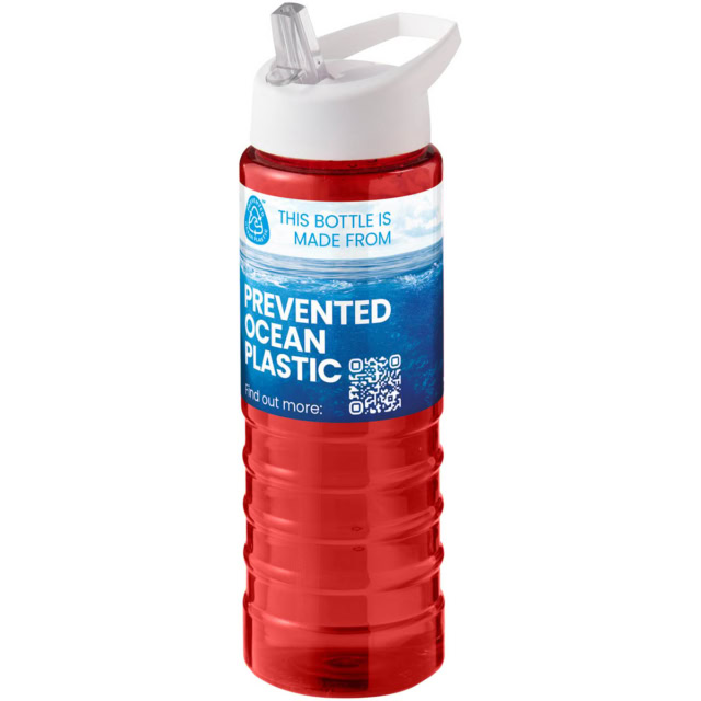 H2O Active® Eco Treble 750 ml Sportflasche mit Stülpdeckel - rot - Logo 1